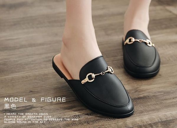 

loafers 2019 summer new heelless slipper half slipper, Blue;gray