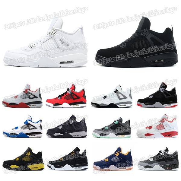 

royalty oreo 4s bred 4 basketball shoes pure money fthunder white cement alternate motorsports black cat classic men women sneakers