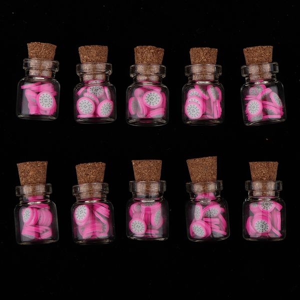 

10 pieces miniature jars model for 1/12 dollhouse decoration - pitaya chips