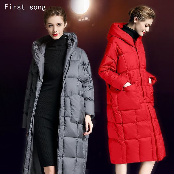 

мода женской белая утки вниз куртка молния блестящего пуховиком new2019 зима теплое с капюшоном женских одежд пальто  первая песня, Black