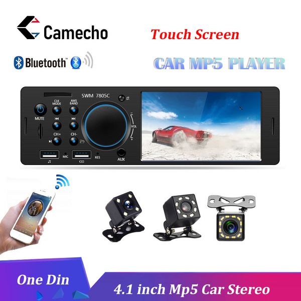 

camecho autoradio 1 din bluetooth car radio fm mp3 mp5 multimedia player 12v auto audio 4.1" inch car stereo usb remote control