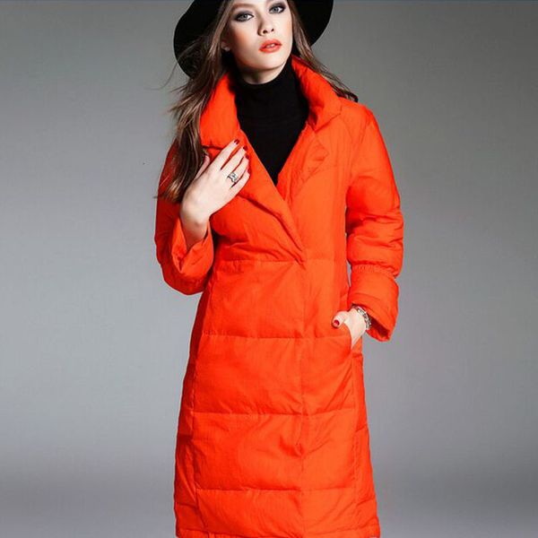 

fashionable winter jacket women thick long coat warm parkas 90% white duck down jacket for female winter jacket coats, Black