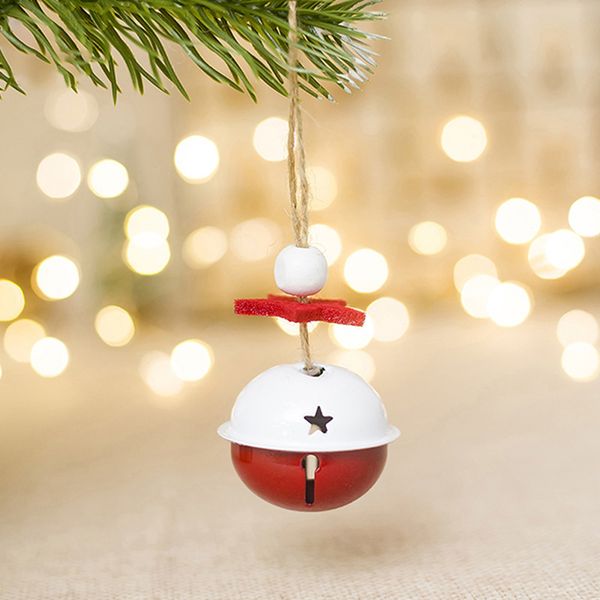 

10pcs diy crafts metal bells christmas tree hanging ornaments red white jingle bells christmas decoration color bell pendant