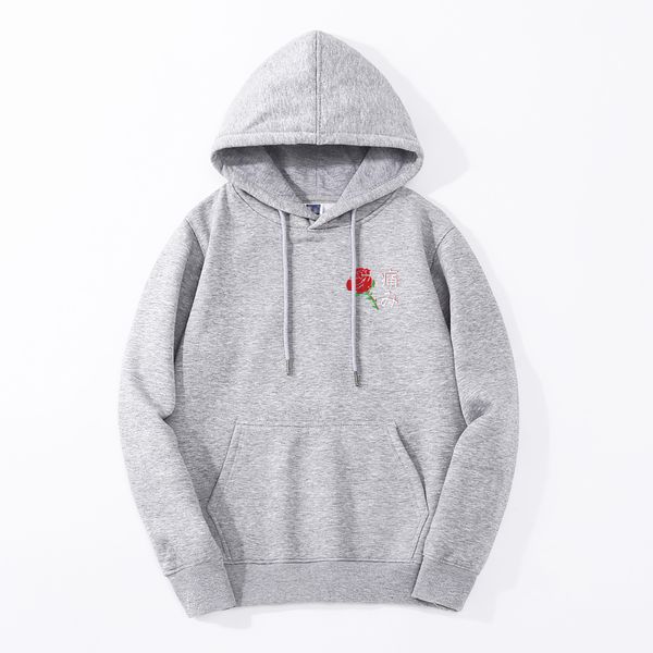 

2019 autumn new style japanese aesthetic rose hoodies men harajuku casual warm fleece sweatshirt male hip hop fitness streetwear cx200807, Black