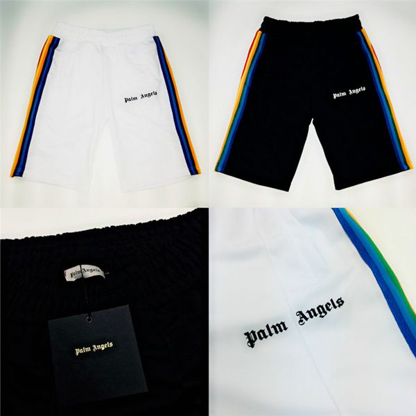 

palm angels rainbow striped shorts men 1:1 palm angels shorts 2019 new arrived summer style camo palm angels pad6 quality, Black