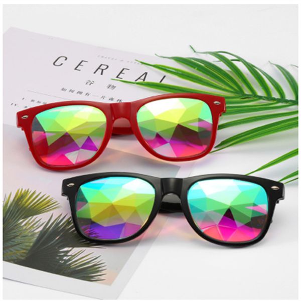 

women men retro diffracted lens holographic glasses rave festival party edm sunglasses male female, White;black