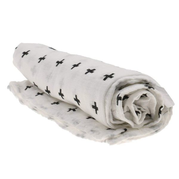 

cotton lange new born swaddle blanket sleeping bag 110 cm x 110 cm - cross