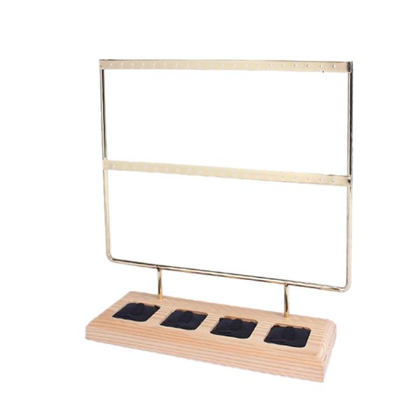 

2 tier wooden earrings jewelry organizer display holder, Pink;blue
