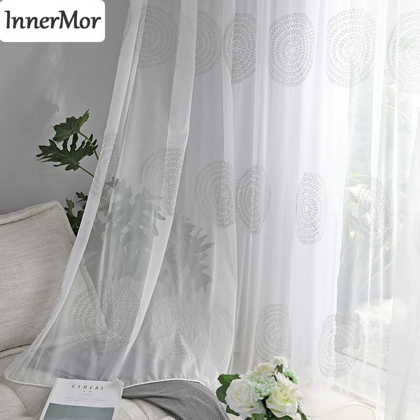 

innermor white embroidered tulle curtains for living room home decor curtain for bedroom faux linen tulle kitchen customized