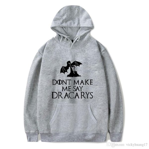 

характер dracarys с капюшоном серый короткие удобные кофты хлопок молодой мужчина уличная подходит мода спортивная одежда, Black