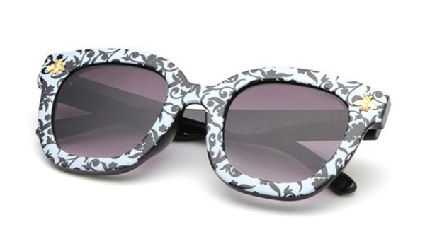 

luxury 0116 sunglasses men women brand designer popular fashion big summer style with the bees uv protection lens come with box case, White;black