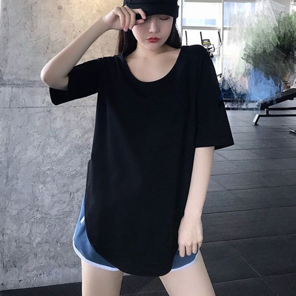 

new women cotton short sleeves o neck female fashion summer casual loose solid color t shirts, White