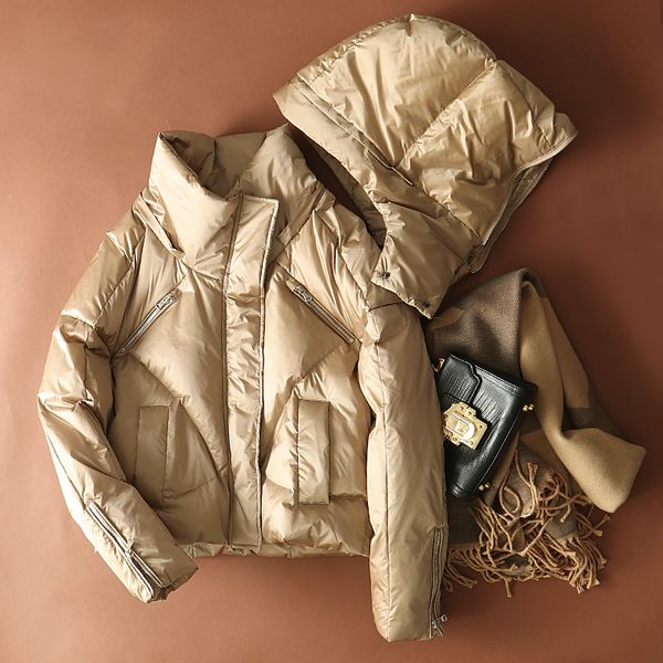 

kmetram women's down jacket winter jacket women clothes 2019 korean puffer down coat female parka chaqueta mujer my3406, Black