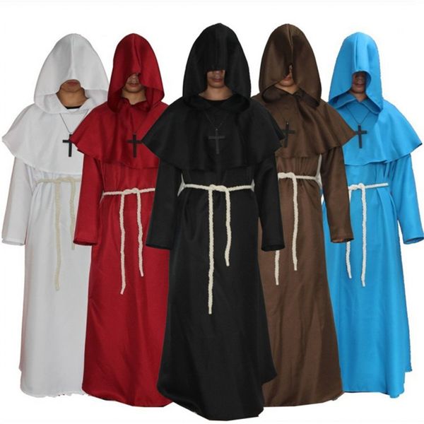 

halloween men medieval monks wizard cosplay halloween costumes for men religious godfather party supplies wizard hooded robe