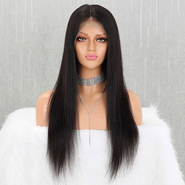 

hd transparent full lace wigs invisible lace wig bleached knots single knots pre plucked with baby hair straight remy hair wigs, Black;brown