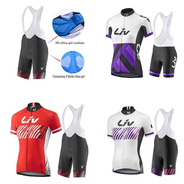 

2020 new liv team women cycling jerseys set ,summer bicycle clothing womens bicycle clothing bike clothes bike jersey +bib shorts, Black;red