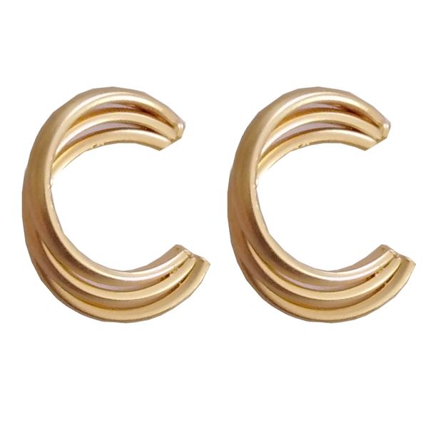 

new selling exaggerated c-shaped multi-layer alloy earrings fashion bohemian beautiful street shooting tide female cool gril, Golden;silver