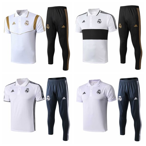 

2019 real madrid short sleeve polo shirt soccer training suit 19/20 modric marcelo asensio isco football shirt kit tracksuit, Gray;blue