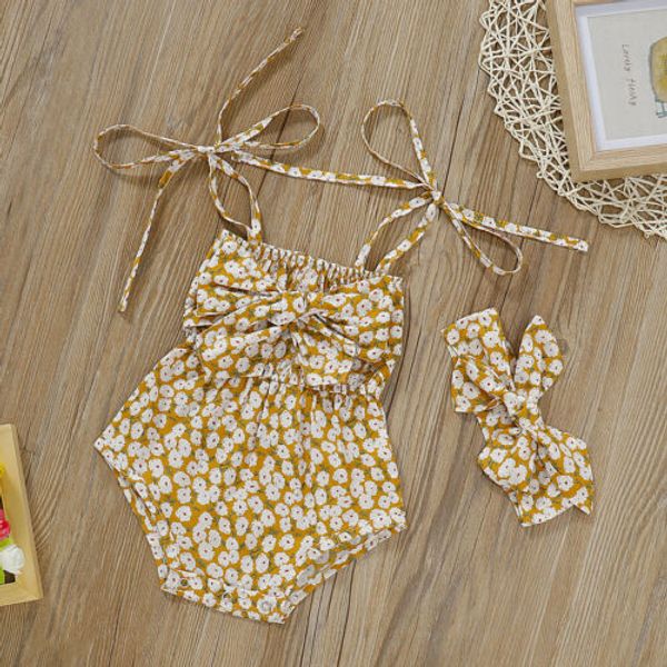 

0-24m newborn baby girls floral romper jumpsuit 2pcs outfits clothes, Blue