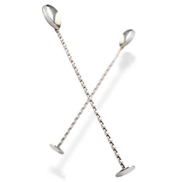 

stainless steel bartender cocktail drink mixer bar puddler long ice stirring spoon ladle stirrer margarita diy tool dh0455