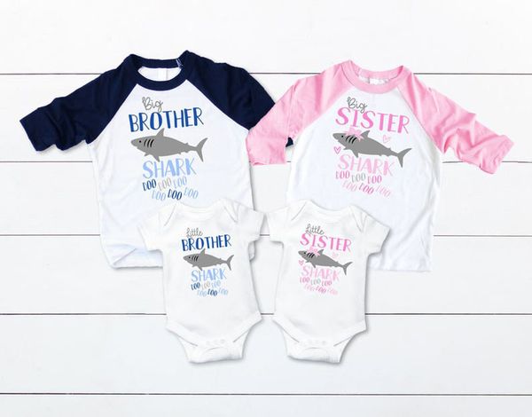 

focusnorm 0-6 лет младенческая девочка мальчик семья соответствующие наряды одежда рубашка с длинным рукавом комбинезон осенняя одежда, Blue