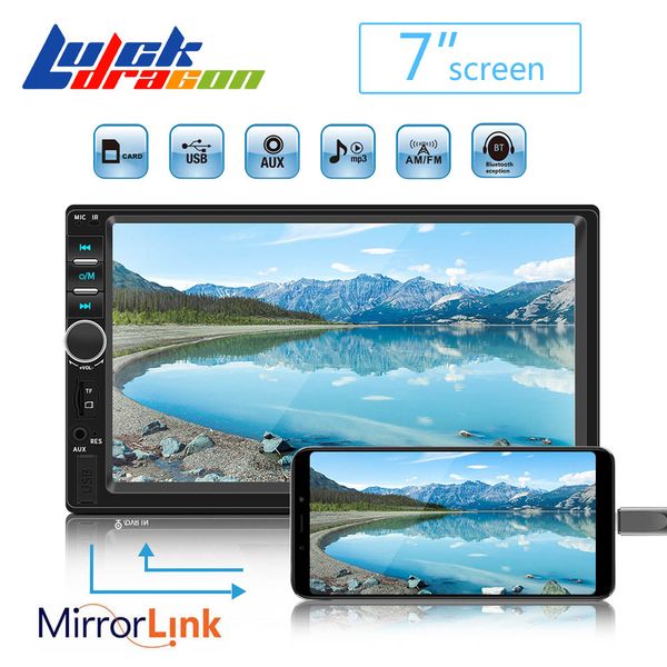 

car radio 2 din mp5 player bluetooth handstouch screen auto radio reverse image support rear view camera mirrorlink 7018b