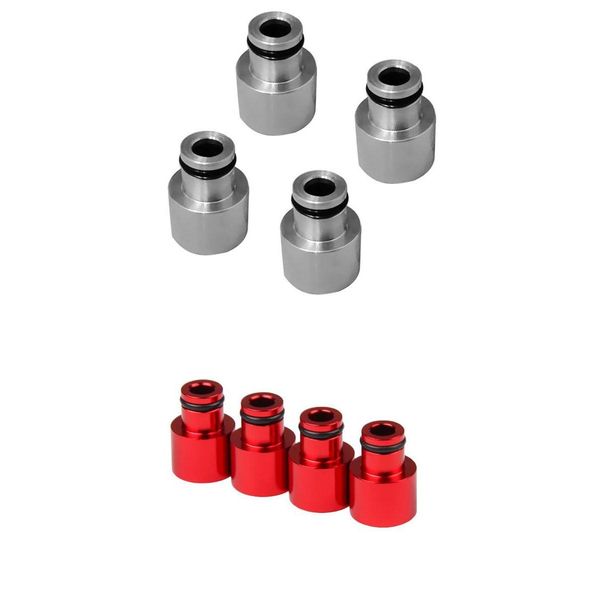 

pack of 8 aluminum alloy fuel injector adapters red+sliver two colors