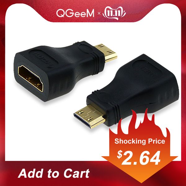 

qgeem mini hdmi type c male to hdmi a female adapter converter 1080 p 2k 4k for mini pc hdtv hd camera 5504