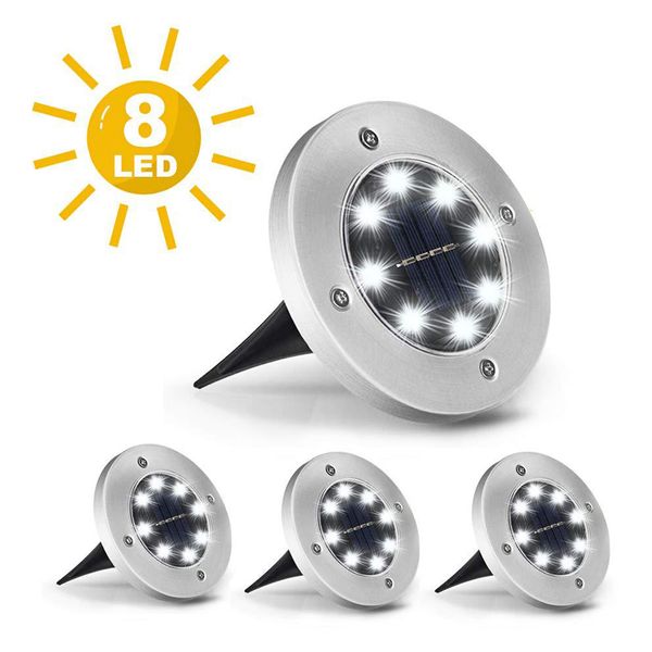 

подземный свет 8 led солнечная энергия похороненный наземный свет лампы водонепроницаемый открытый путь путь сад газон двор наружное освещен