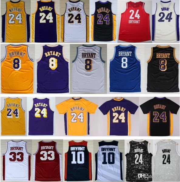 

men's stitched retro #24 kb bryant jersey purple white black yellow #8 bryant discount lower merion high school basketball jerseys