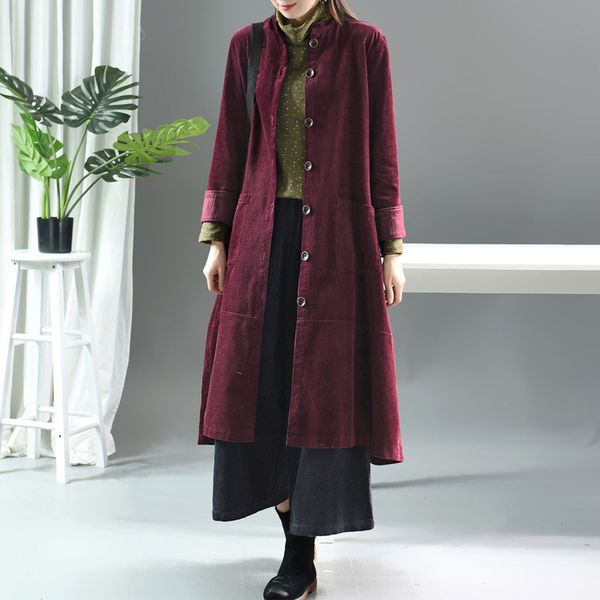 

ewq] 2020 весна осень нового шаблона высокого качества нагрудного с длинным рукавом твердой лоскутной вельвет ветровка женщина ak36516, Tan;black