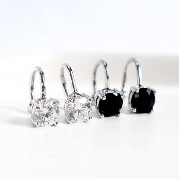 

925 sterling silver zirconia clip earrings for women clip on earrings no pierced non piercing ear cuff female fashion jewelry