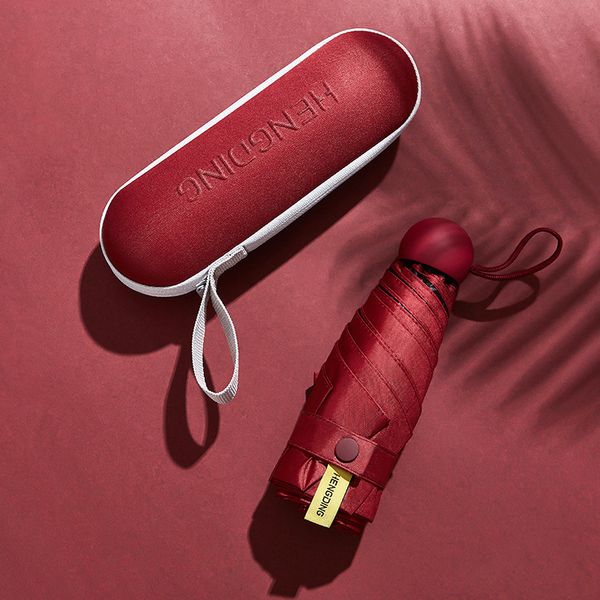 

pocket capsule women parasol mini ultra light rain sun women umbrella five folding portable upf50 + women travel rain gear a6a