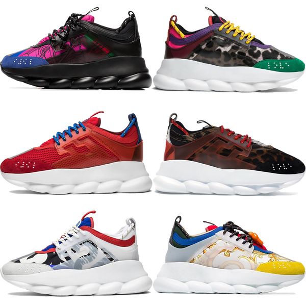 

chain reaction mens designer sneakers black multi color rubber suede 2.0 chainz white floral men women luxury casual shoes