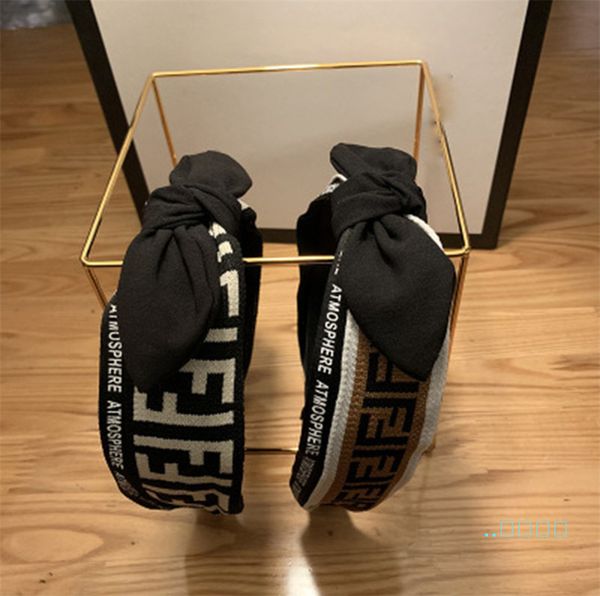 

korean style women girl hair wrap hoop headband trendy fends ff letters headwraps wide edge hairband women headband hair accessories d22504, Slivery;white