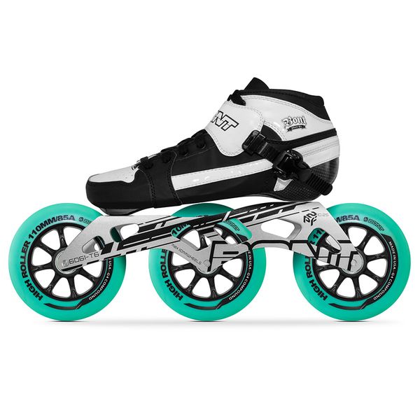 

100% original bont pursuit 2pt 195mm speed inline skates heatmoldable carbon fiber boot highroller 3*110mm wheels racing patines