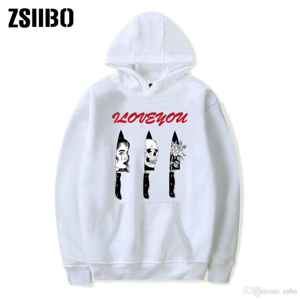 

women designer clothes halloween selling knife skeleton i love you printed round-neck guard clothes leisure winter women hoodie dhbowy25, Black