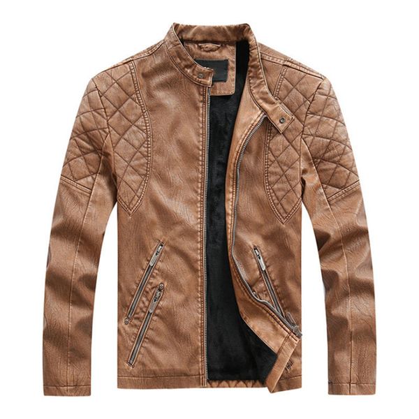 

2019 fashion brand motorcycle men leather jacket slim fit faux leather coats male biker pu jacket,jaqueta de couro masculina, Black