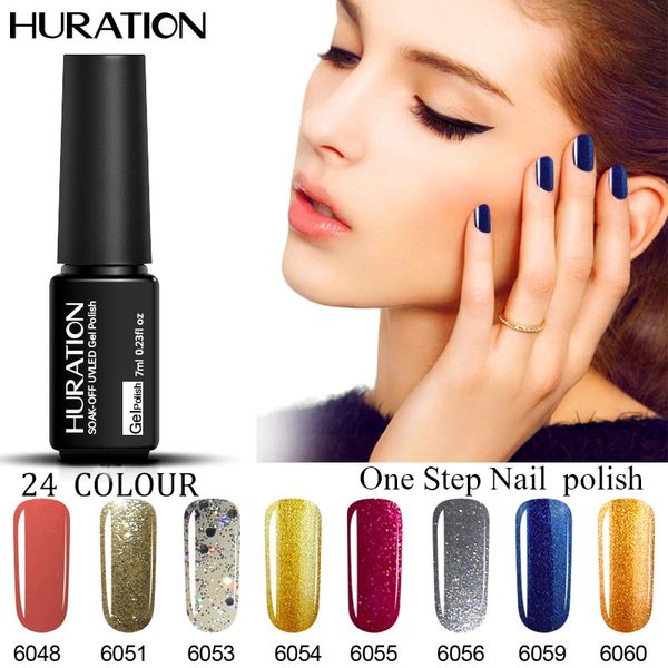 

huraiton color soak off 3 in 1 one step gel polish manicure nail art uv no need nail gel polish removable base coat varnish, Red;pink
