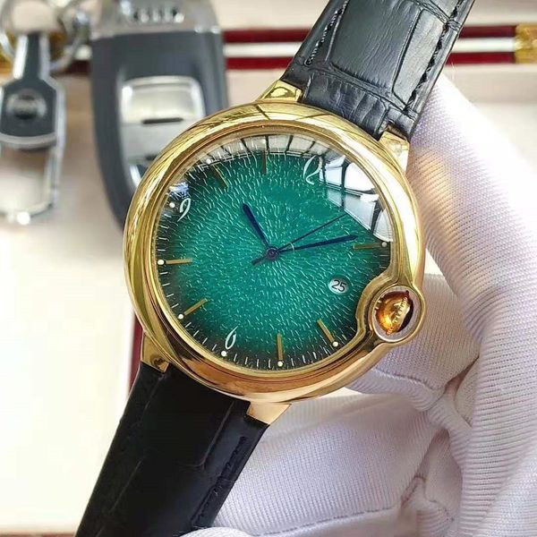 

2020 роскошь три иглы мужских часов полностью автоматический механического 40мм диаметра движения кристалл зеркало 316 тонких стальной корпу, Slivery;brown