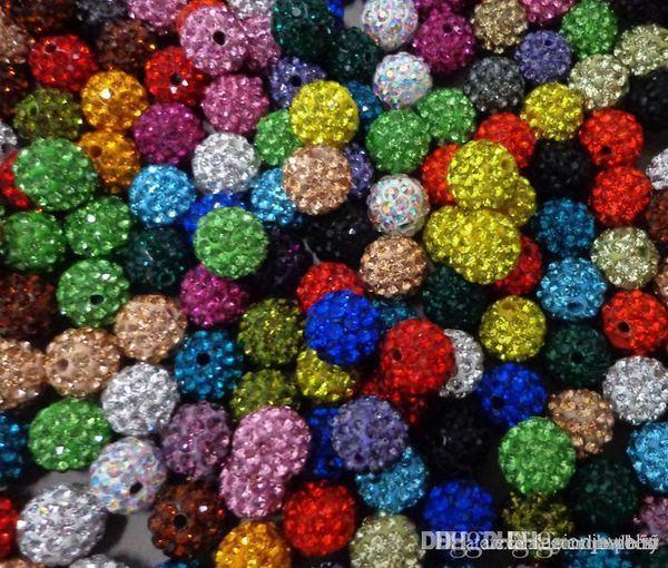 

ale 10mm 200pcs/lot mixed multi color crystal crystal bead bracelet necklace beads.spacer beads lotrhinestone diy u3535 w62 e23