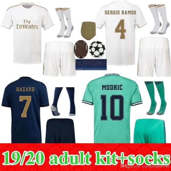 

2019 2020 real madrid soccers jersey hazard home away 3rd men soccer shirt asensio isco bale madrid 19 20 kit football uniforms, Black