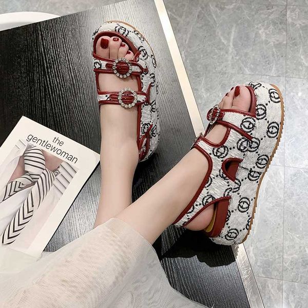 

summer womens thick bottom sandals fashion casual wild women's shoes non-slip wear-resistant muffin bottom women's shoes sandals, Black