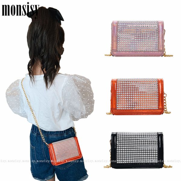 

purse monsisy small women corssbody bag for girl and handbag children wallet kid coin pouch fashion ladies shiny rhinestones, White