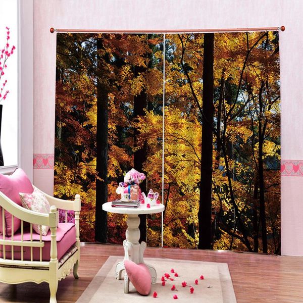 

p customize size red maple tree 3d digital printing curtains high living room bedroom blackout curtains