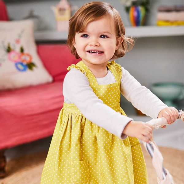 

little maven kids brand clothes 2019 autumn baby girls clothes cotton yellow dot sundress girl sleeveless dresses q0055, Red;yellow