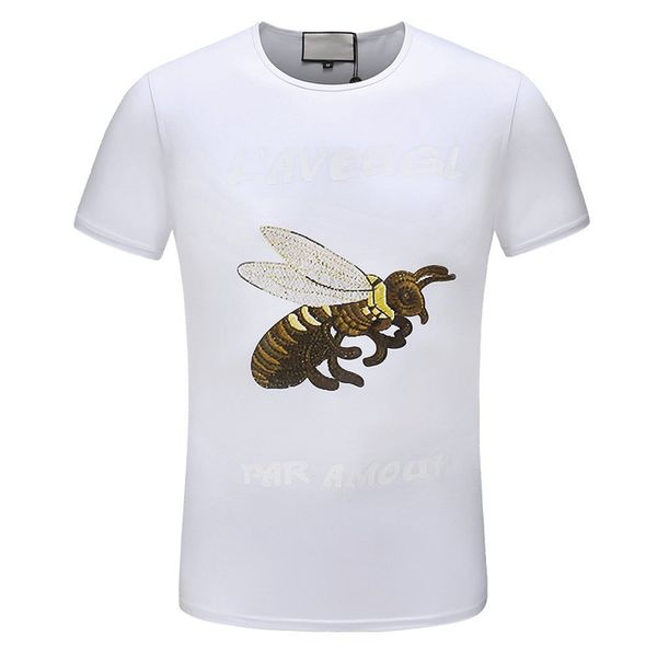 

19SS The Latest Hot Seller Bee Alphabet Print Cotton Mens Designer T-shirt Multi-code Fashion White Designer Shirt