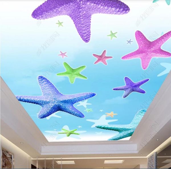 

3d ceiling murals wallpaper custom p non-woven wall murals starfish ceiling zenith mural