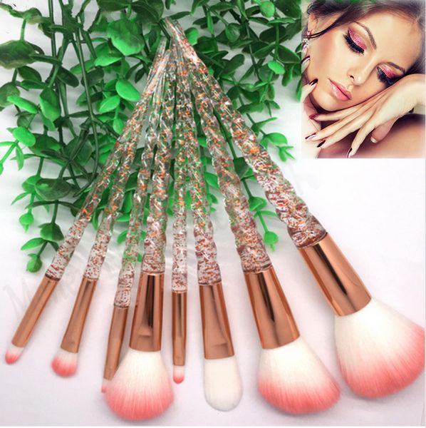 

8 pcs spiral unicorn makeup horn handle brushes powder cosmetic brush set