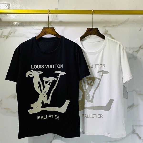 

2020 french summer spring simple reflective letter printing t-shirt fashion men and women cotton black white long t-shirt, White;black